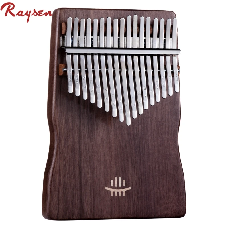 

New S shape plate kalimba 17 key solid thumb piano with armrest walnutt maple wood, Natural