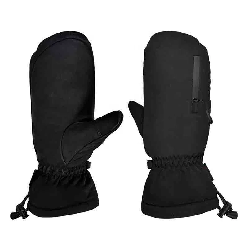 

Personalized ski gloves outdoor touch screen zipper convenient cold proof band mouth ski gloves, Black/grey/military green