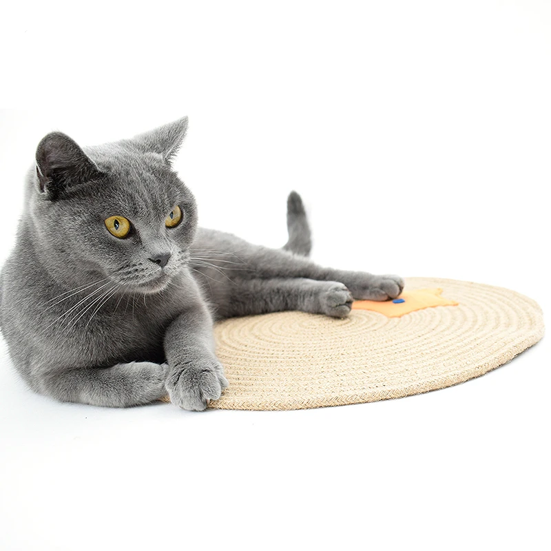 

Eco-friendly cat exquisite scratch pad cat sisal anti-scratch nest mat, As photo