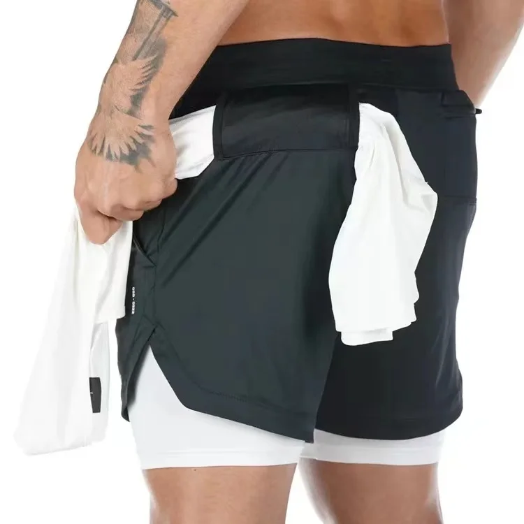 

Summer 3 in 1 Compression Quick-drying Shorts Men's Sweatpants Gyms Fitness Men Shorts Slimming Fit Clothes