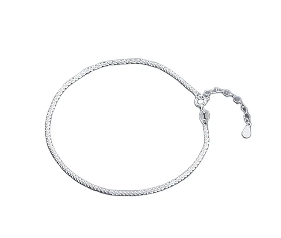 

TRENDY luxury Simplicity Korean style women bracelet jewelry sterling silver anklet, Sliver