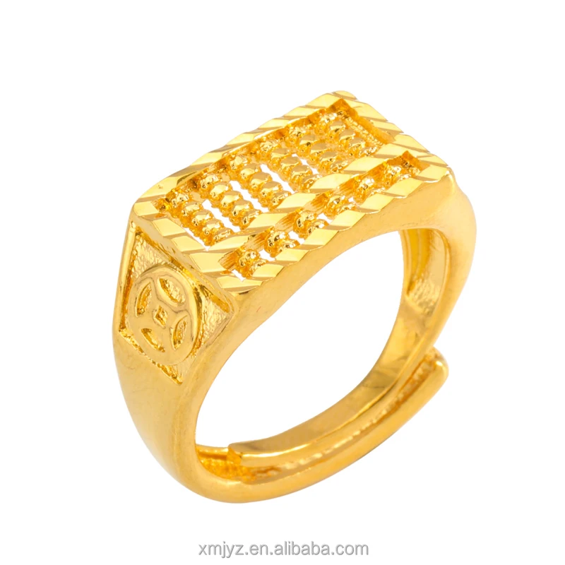 

Foreign Trade Cross-Border Supply Auspicious Abacus Ring Brass Gold-Plated Ring Opening Adjustable Abacus Ring Female