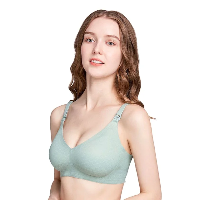 

Factory direct sales seamless comfortable breathable breast feed sleep nursing bra maternity feeding bra, Light gray, skin, bean green, orange, dark gray purple