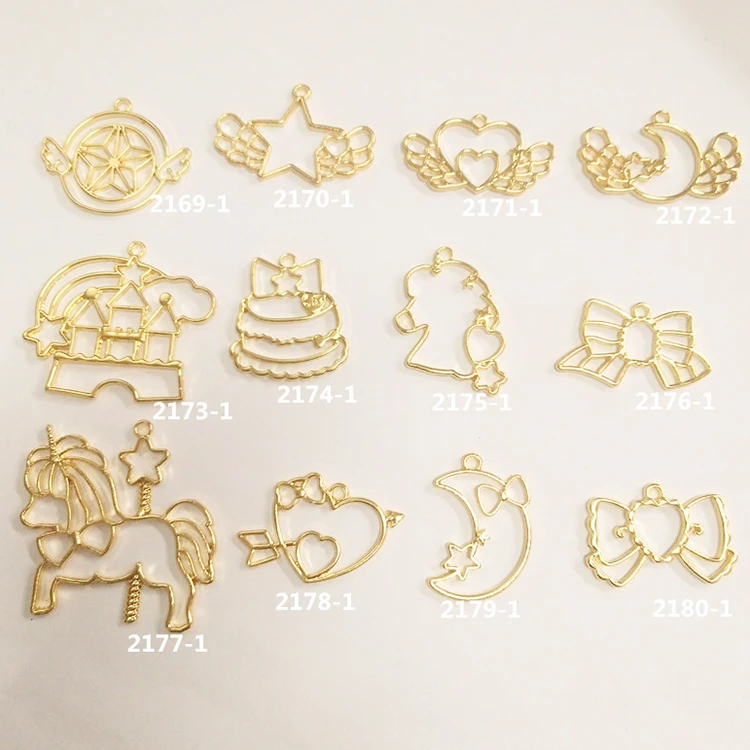 

Crystal UV Epoxy Carousel Castle Metal Hollow Frame Mold Alloy Jewelry Accessories Pendant, Kc gold