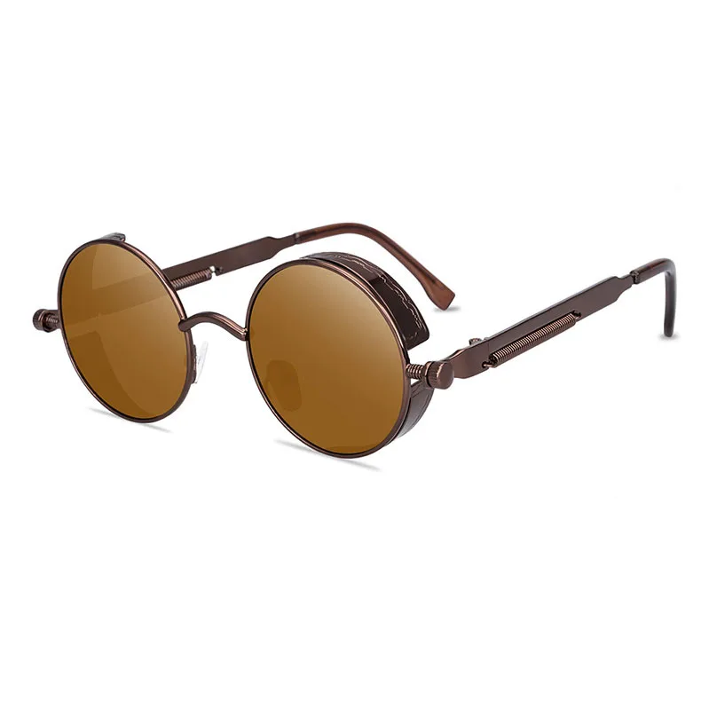 

Easy to use trending fashion spring leg round sunglasses steampunk with Multi-color lens, Custom colors