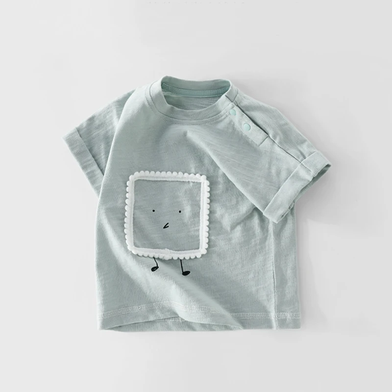 
Wholesale summer Kids tshirt 2020 baby boys and girls white Cartoon Cotton Short Sleeve baby T-Shirt 
