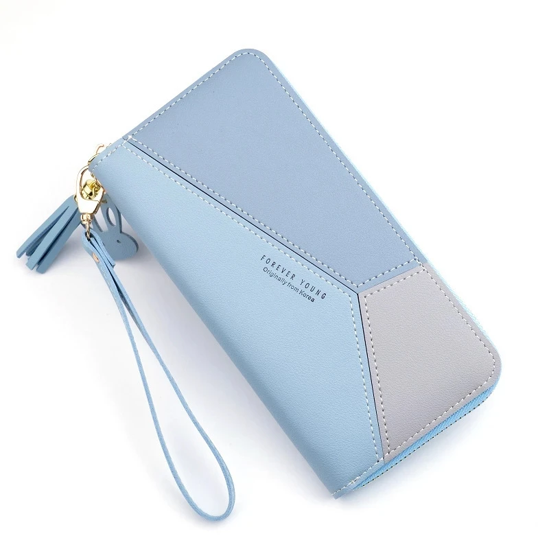 

Geometric Luxury Brand Leather Women Long Zipper Coin Purses Tassel Design Clutch Wallet Female Money Credit Card Holder