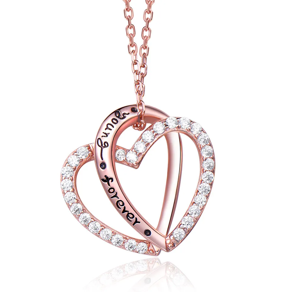 

Direct Sales women Jewelry 925 sterling silver necklace rose gold plated Heart Shape pendant necklace