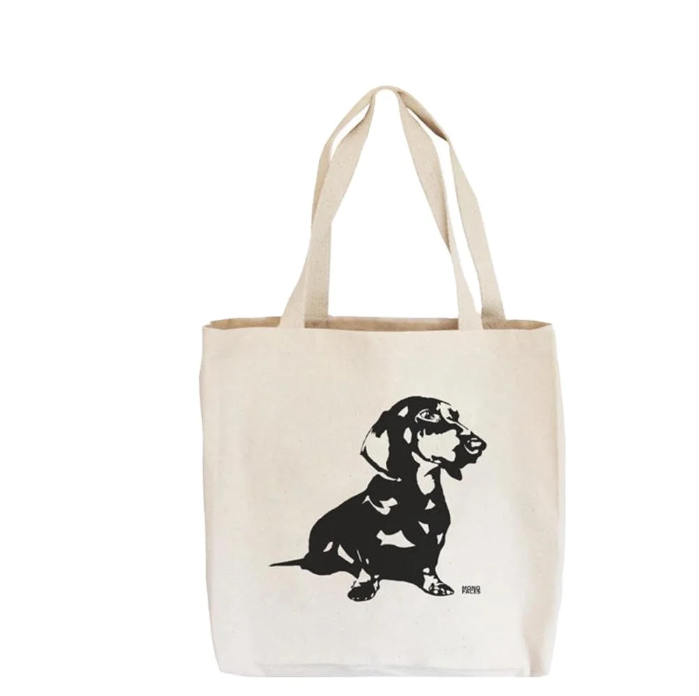 

Custom Logo Print Design Natural Shopping Handle Cotton Canvas Tote Bag