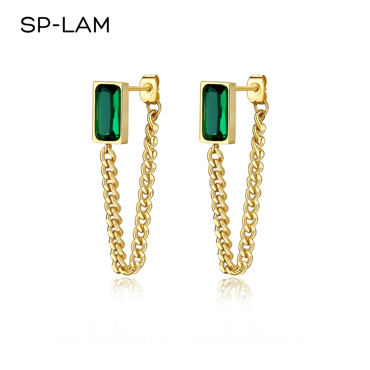 

SP-LAM Dangle Charm Accessory Earing Stud Gold Plated Lady New Trending Chain Earring