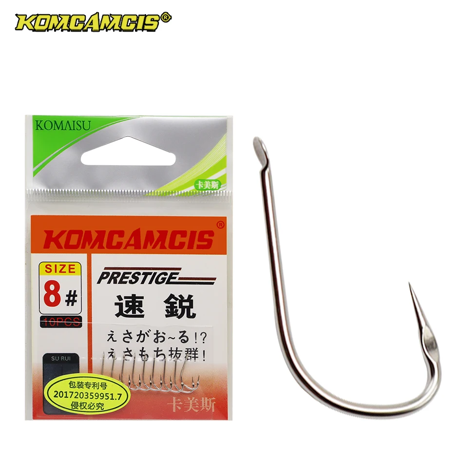 

KOMCAMCIS 10PCS High Carbon Steel Sport Circle Fishing Hooks Barbless Flat Head Fishing Jig Hooks Strong for Bass Trout Walley