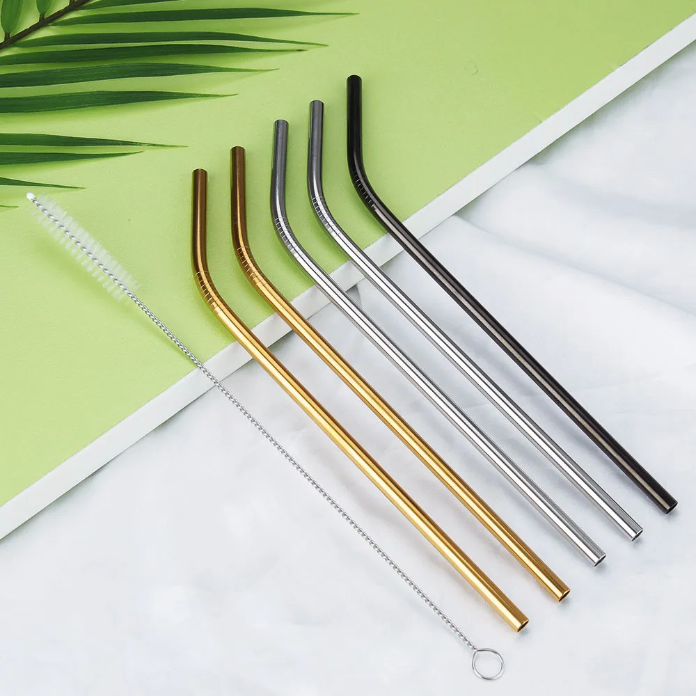 

High quality straight shape cool reusable stainless steel straws restaurant for boba tea