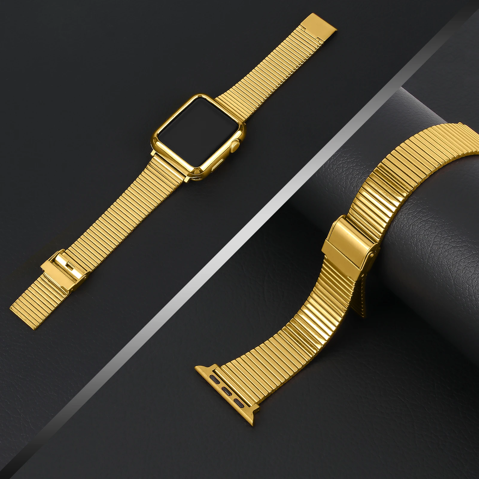 

Stainless Steel Strap For Apple Watch band 42mm 38mm Metal Watchband Bracelet Band for iWatch Series 4 5 6 SE 44mm 40mm, Optional