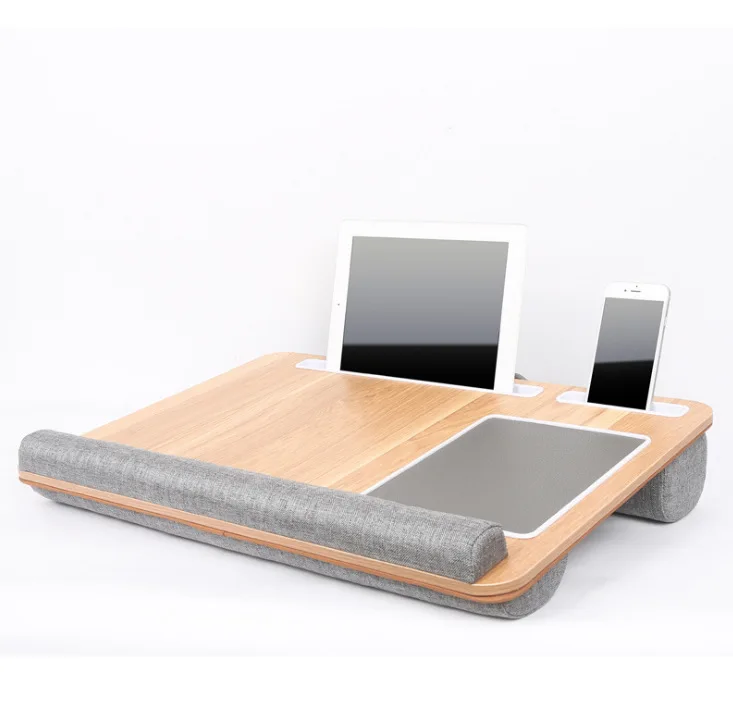 
Portable Lap Desk Laptop Table Tray Bed Table with Handle Phone Holder and Pillow Foam Cushion 