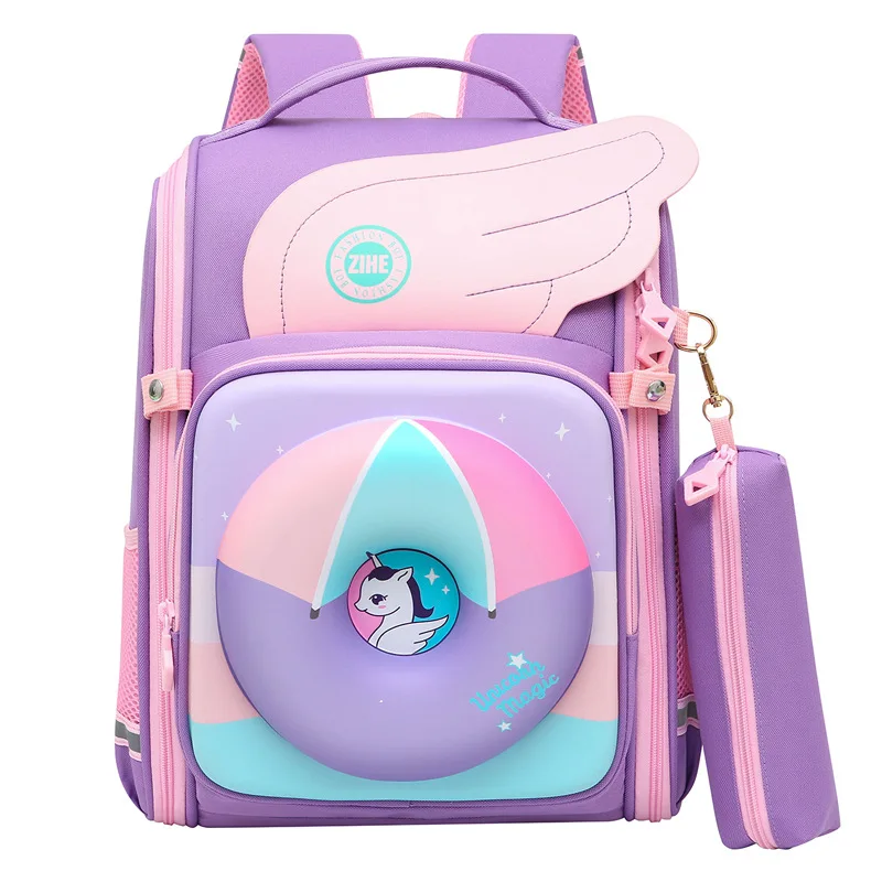 

Cartoon Doughnuts Backpack Spinal Protective Boys Girls Pupil School Bag, 6 colors