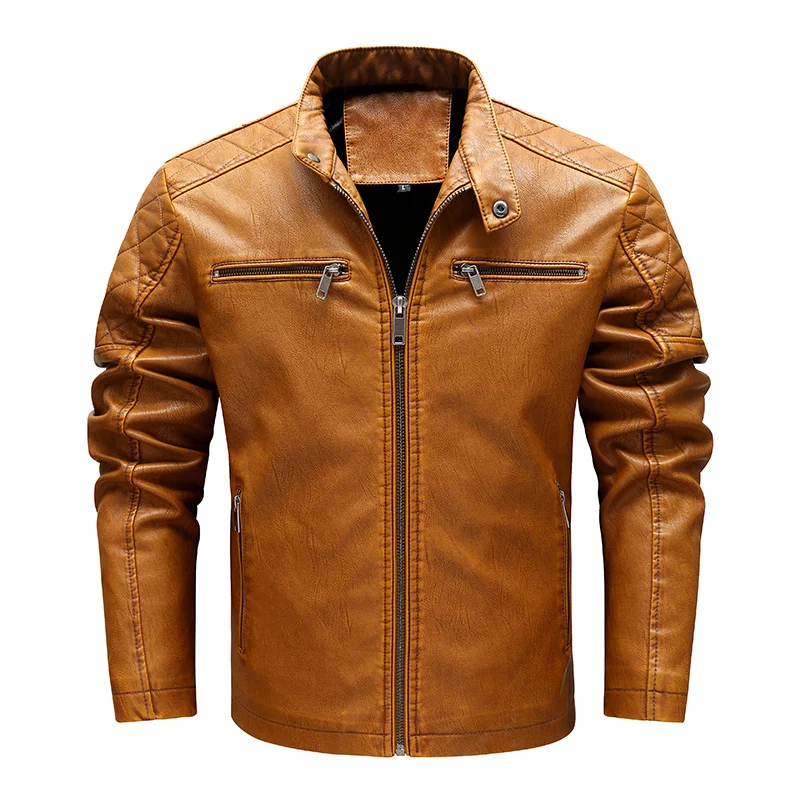 

JS2168 high quality vendors plus size men jackets and coats 2021 winter spring zipper mens cool leather motorcycle jacket, As shown