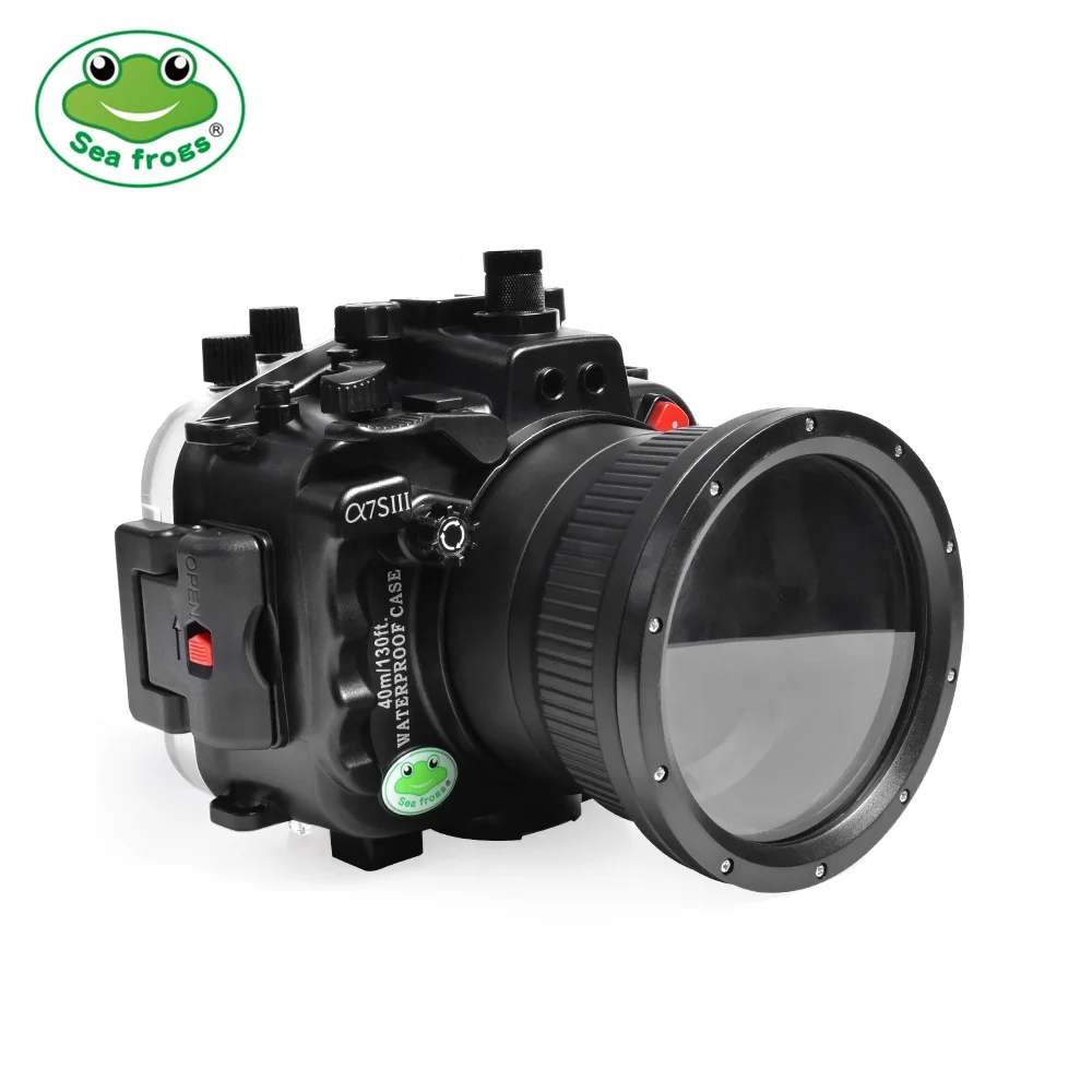 

Seafrogs Newest 40M underwater diving case waterproof camera housing for Sony A7SIII DSLR camera, Black