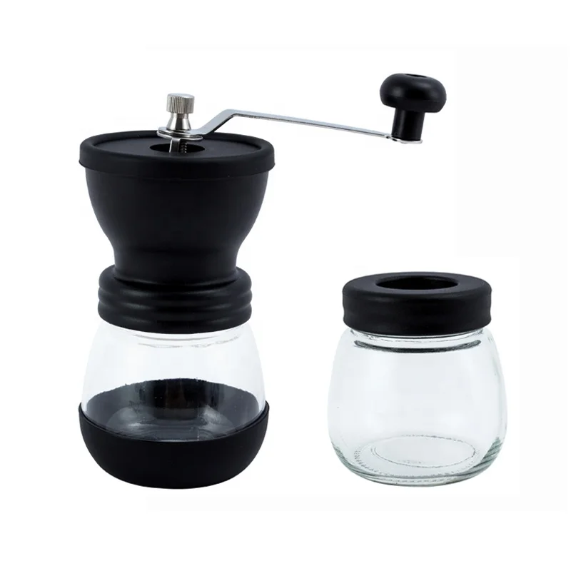 

Adjustable Manual Coffee Grinder Ceramic Burr Hand Coffee Grinder Mill with Airtight Canister, Black