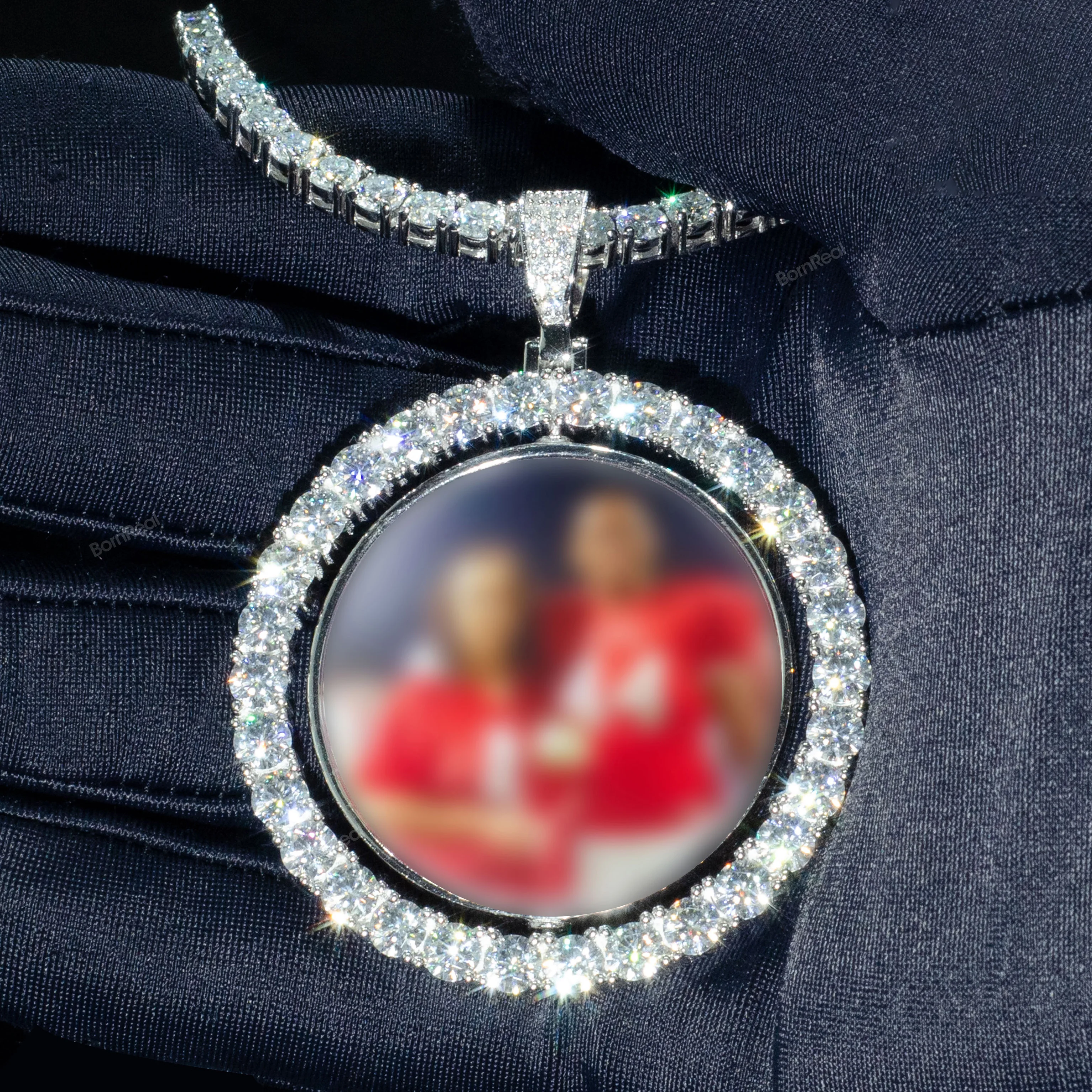 

Custom Moissanite Photo Pendant Wholesale Fast Shipping Iced Out Memory Hip Hop VVS Necklace Pendants With Picture