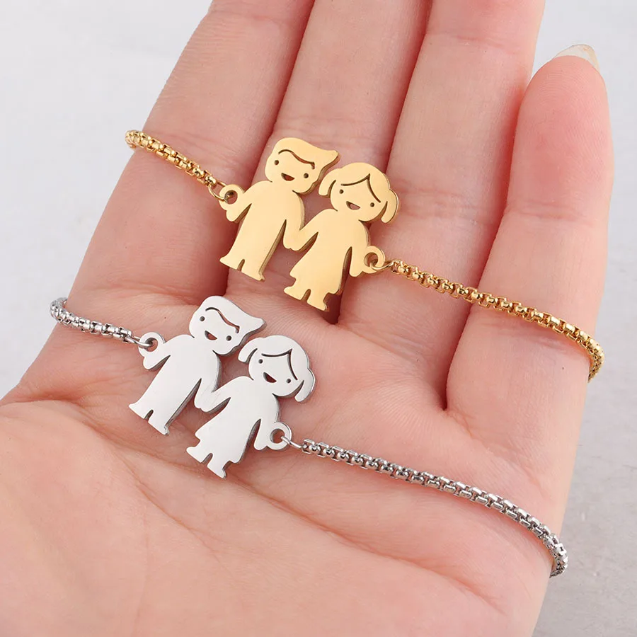 

Exquisite Real Gold Plated Stainless Steel Boy Girls Bracelet Fashion Titanium Steel Kids Bracelet For Children