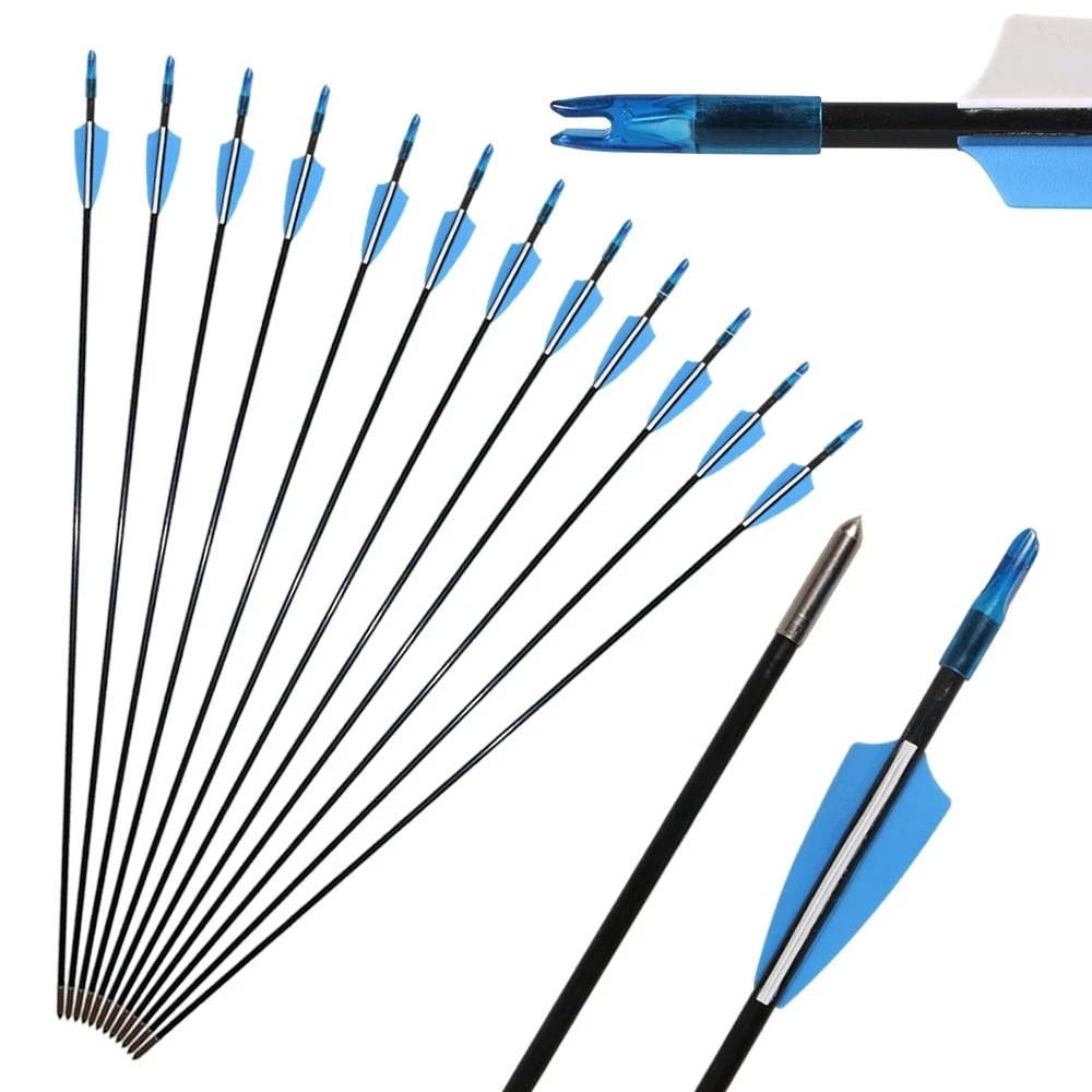 

6mm  cheap Archery Shoot Hunting Fiberglass Arrows Archery tag Arrow, Blue