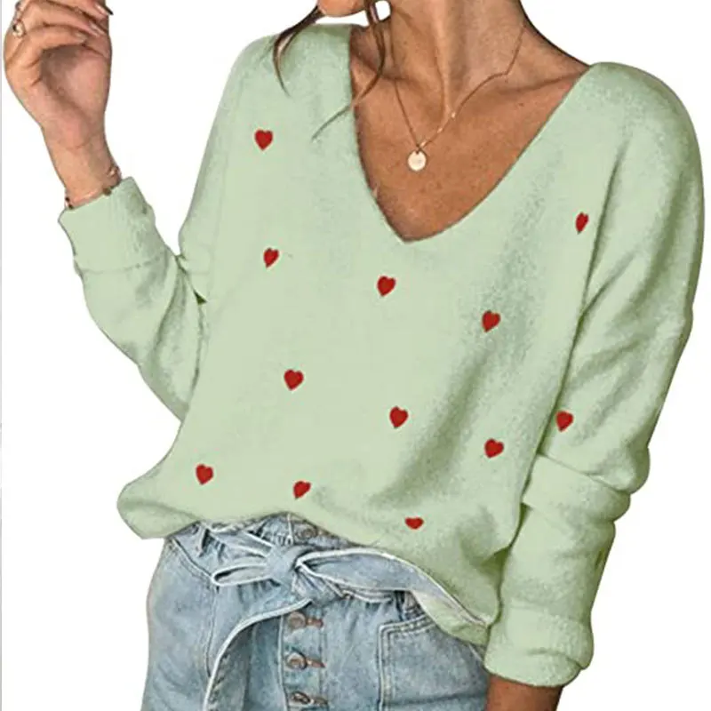 

Women Winter Fall Cardigan Cashmere Neck Oversized Knit Sweaters Ladies Coat Plus Size Love Roses Sweaters, White