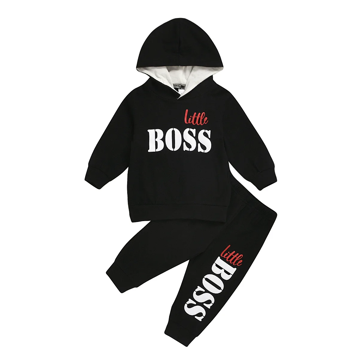 

New spring hot style boy's long sleeve hooded boss two-piece suit