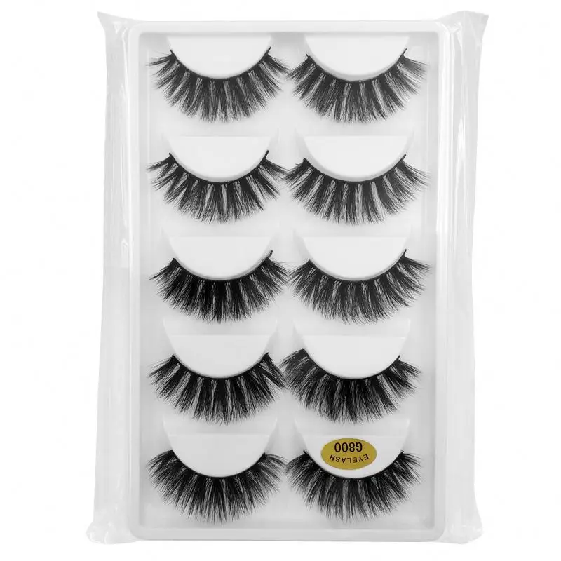 

Thick False Eye Lash 100% Real 3D Mink Eyelashes 5 Pairs Eyelash Makeup Kit Professional Lashes Maquiagem Cilios Natural