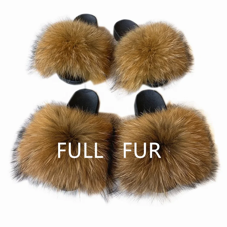 

Full fur slides fur slides for women raccoon fur slides raccoon, Customized colors