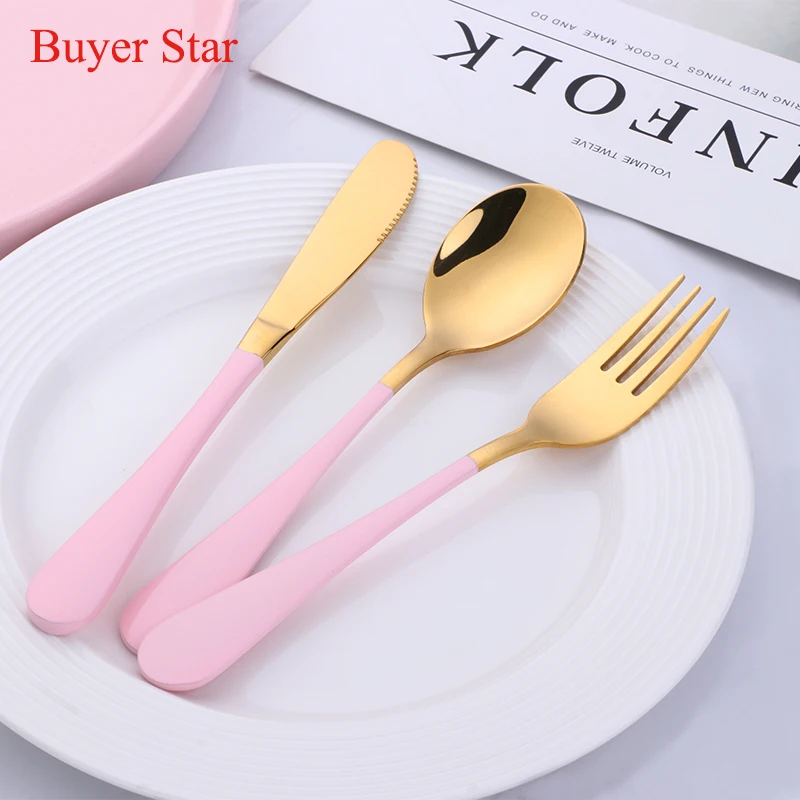 

Food grade Flatware stainless steel 304 children cutlery set for kids