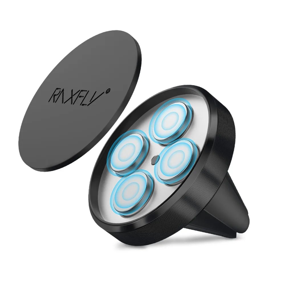 

Free Shipping 1 Sample OK RAXFLY High Quality Universal Black Magnetic Air Vent Car Phone Holder Amazon Top Seller