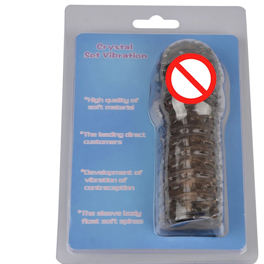 
High quality material crystal condom sex toys good price crystal condom for male wholesale crystal condom penis sleeve silicone 