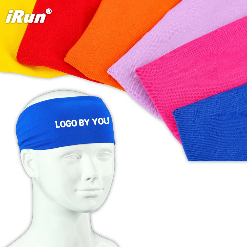 

iRun Custom Design Big Wide Fabric Spandex Lycra Large Headband Solid Color Hairband Sport Hair Accessories for Man and Women, Black, blue, neon green, orange, pink, red, neon yellow