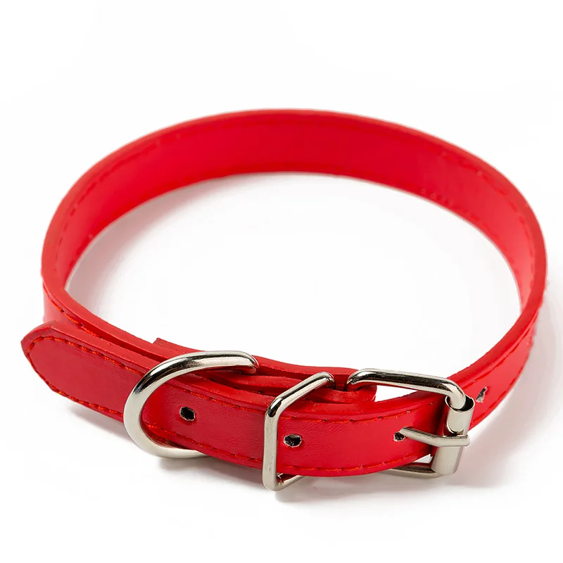 

Wholesale Manufacturer Pet Accessories Leather Dog Collar PU Leather Collar for Dog, Red/yellow/brown/black/pink/blue/light blue