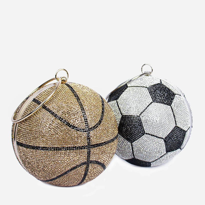 

2020 new design round football chain crossbody shoulder bags basketball shape purse women bags