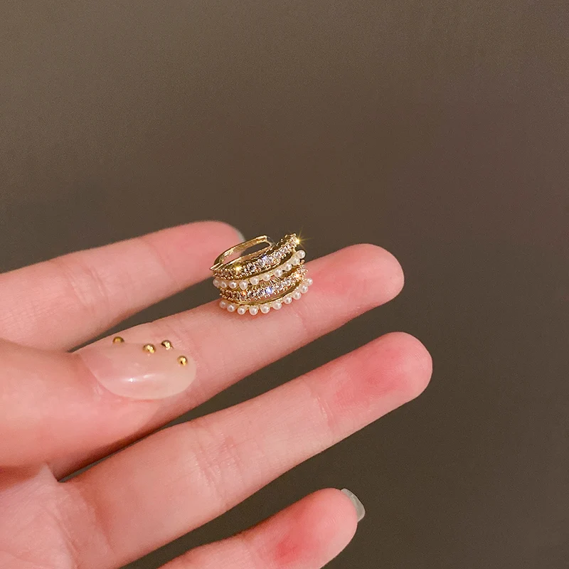 

real gold plated crystal jeweled earring cuffs