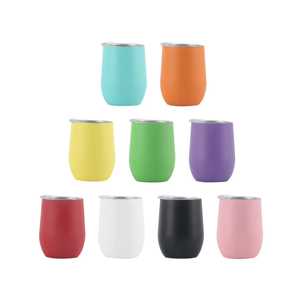 

Promotional gift mugs Creative custom logo egge shape 12oz 18/8 stainless steel wine tumbler, Customized colors acceptable