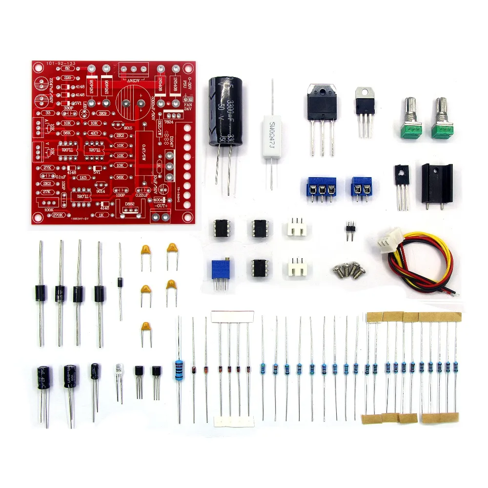 Red 0-30V 2mA-3A Continuously Adjustable DC Regulate Power Supply DIY Kit HI 