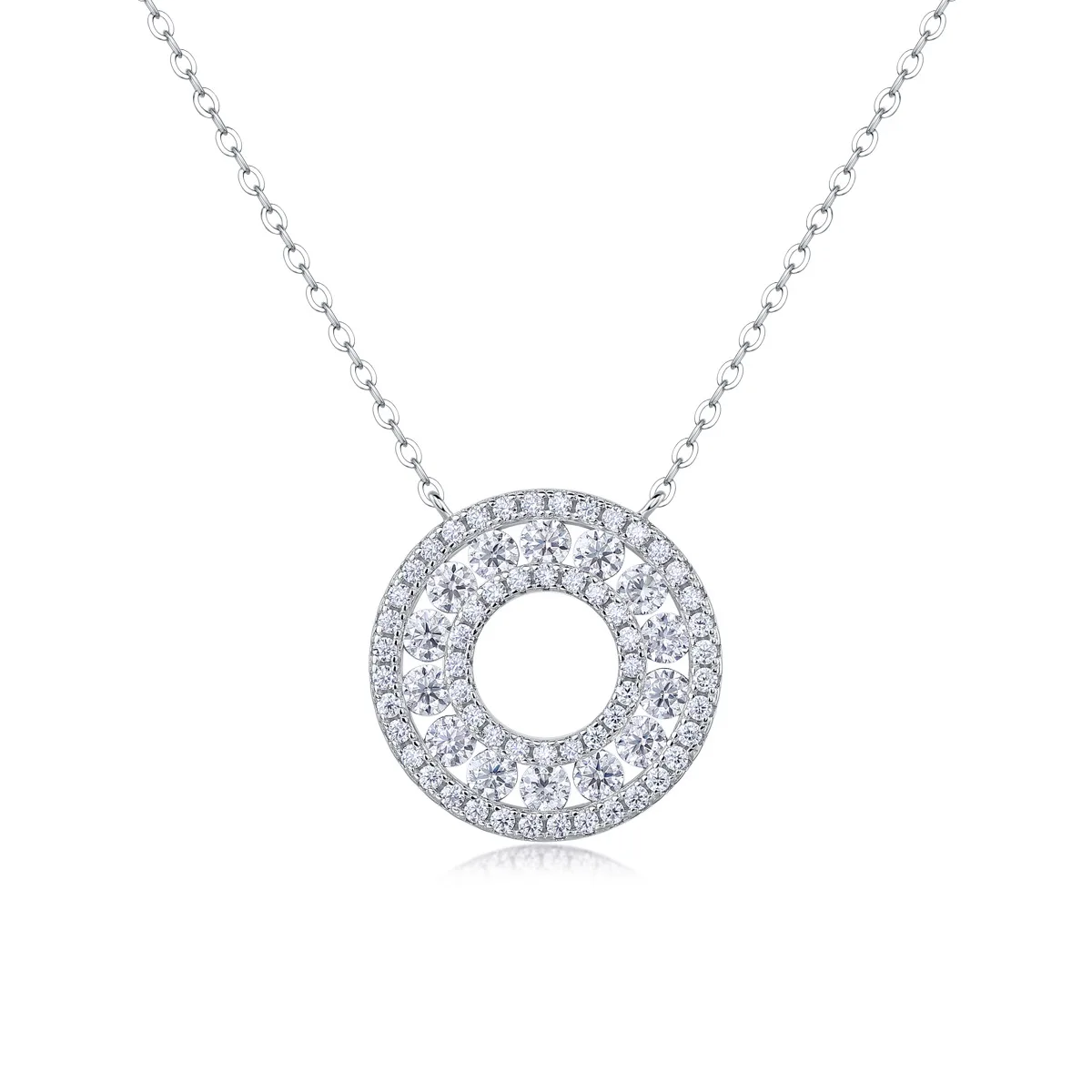 Factory Wholesale Vintage Jewelry 925 Sterling Silver Clavicle Chain Vvs D 2.5mm Moissanite Pendant Necklace for Women