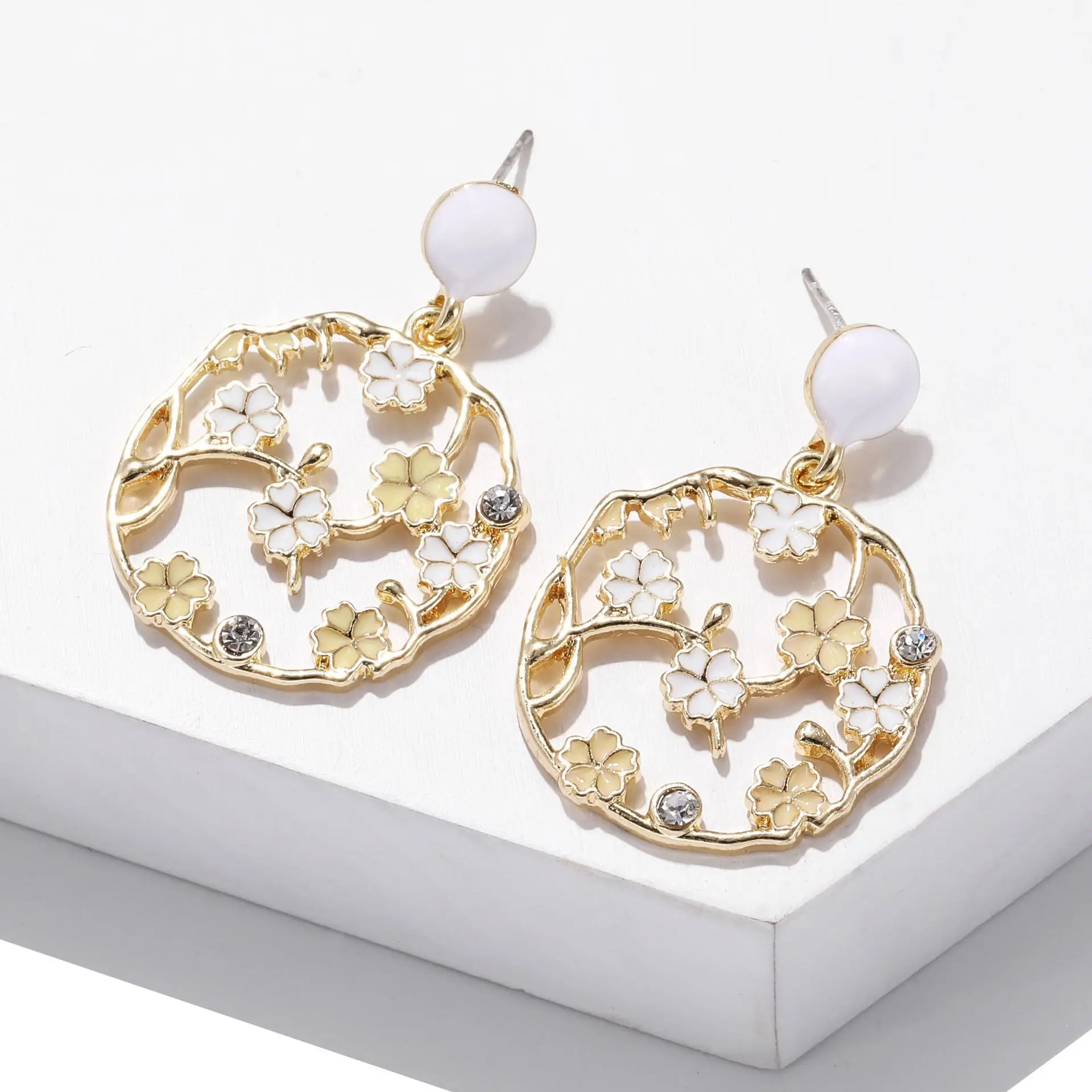 

Korean simple diy earring pendant flowers earring african handmade earrings, As pic