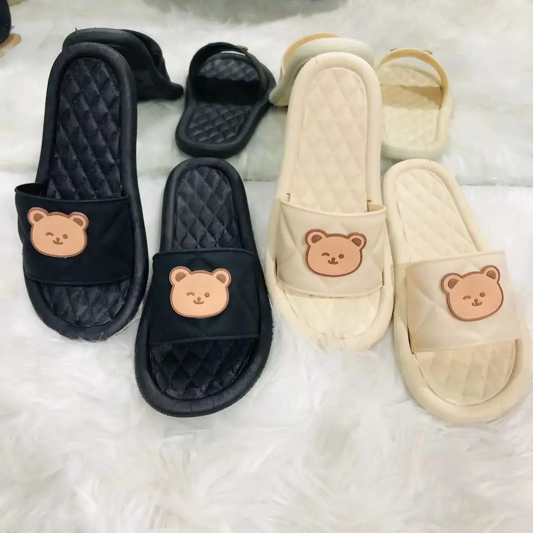 

2021 Fashion Best Selling Outdoor indoor Ladies Slippers And Sandals flat summer beach Womens Slippers, Beige/black