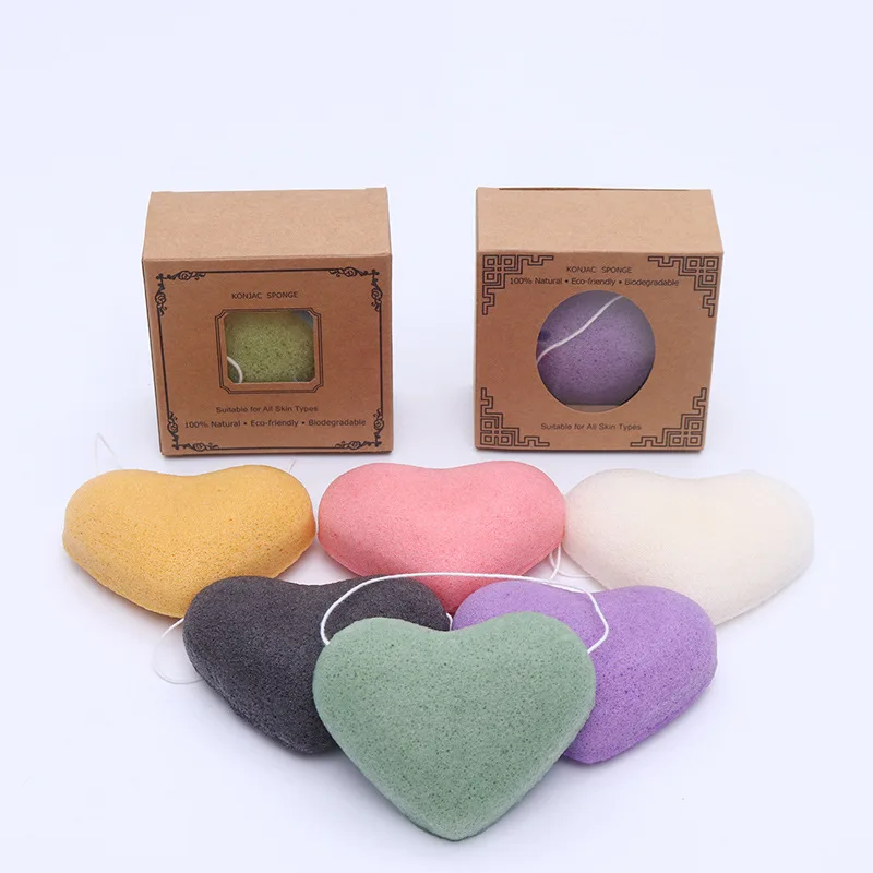 

100% Natural Facial Konjac Sponge For All Skin Type Face Washing Cleaning Sponge Powder Puff Eco-friendly Biodegradable, Multi colors, contact sales for choice