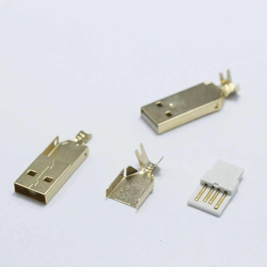 

Nickel Plated usb2.0 connector male solder type USB a type connector PCB usb-A Tail Socket 3 in 1 PC DIY Adapter