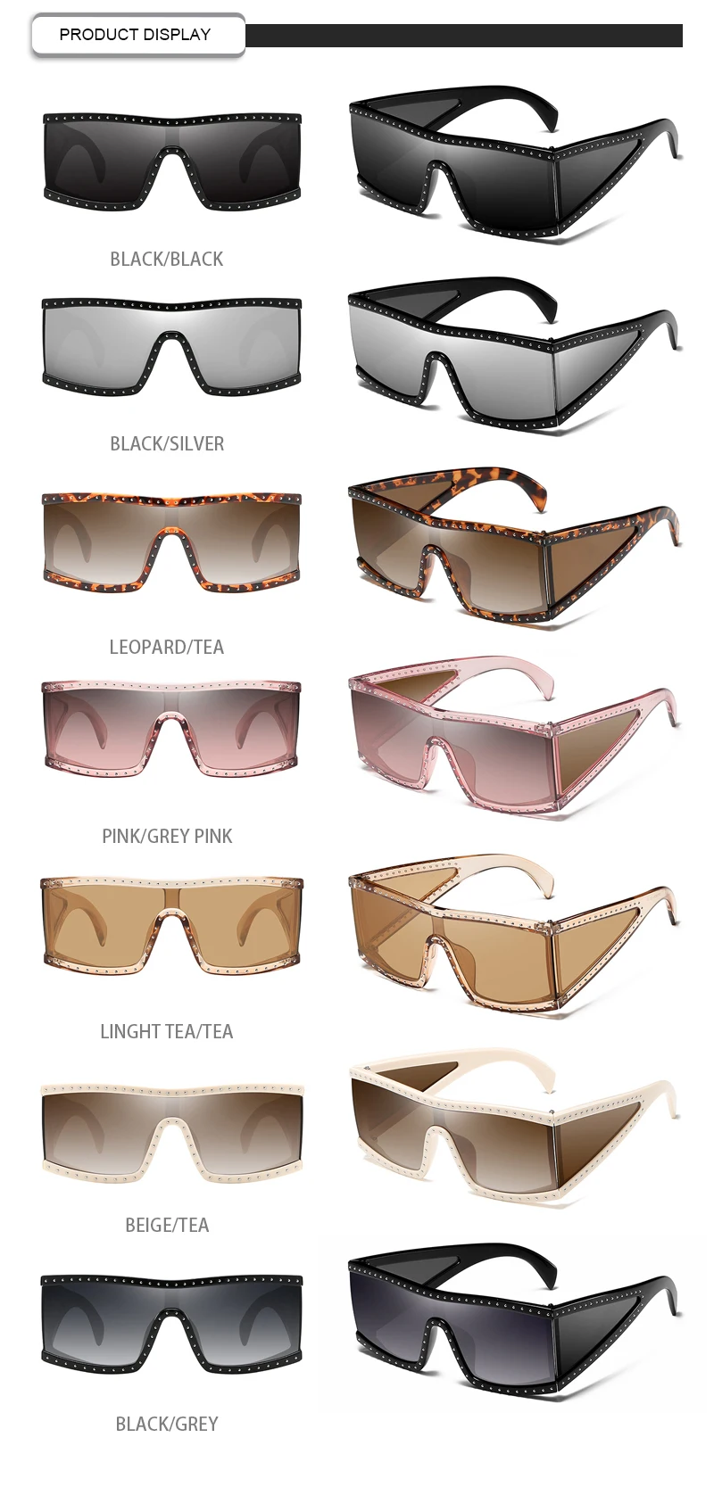 Fashion Mirror Plastic Shade Goggle Women Gunes Gozlugu Diamond Visor Sunglasses