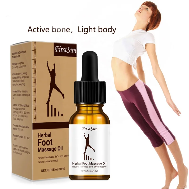 

10ML Firstsun Natural Bone Grow Taller Foot Massage Oil Herbal Growth Boosting Height Increasing Essential Oil Serum, Yellow