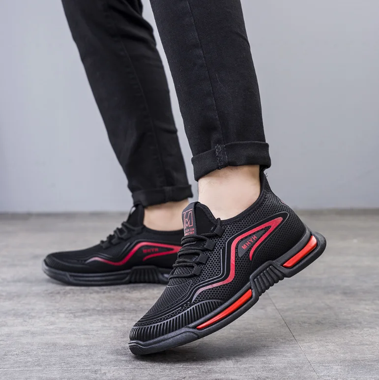 

Custom new style fashion trend soft black Men Casual Sports running jogging walking style shoes sneakers