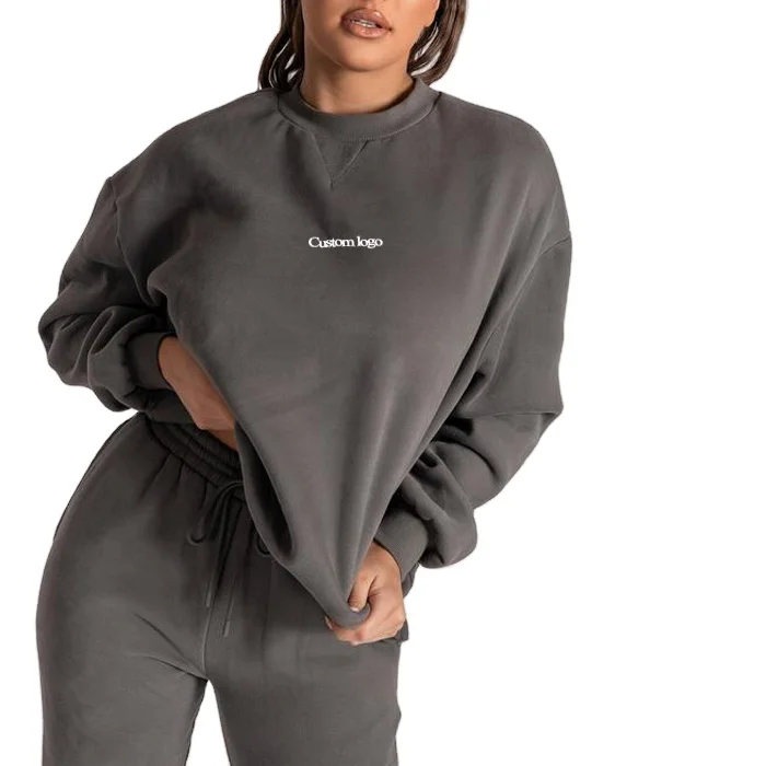 

Womens jumper luxury oversized sweatshirt crew neck couples hoodies sweatshirt set sweatshirt women Hot Sale crop Cotton Women, Custom colors