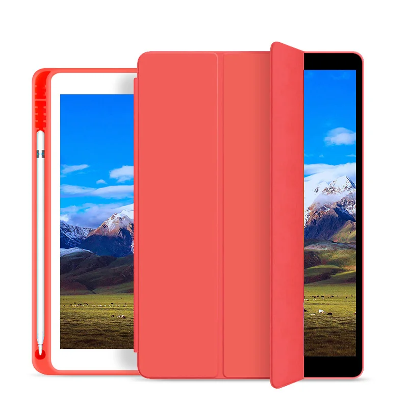 

Fashionable Lightweight Good quality PU+Silicone Back Cover+ Pencil Holder Tablet Case for iPad Pro12.9 2020