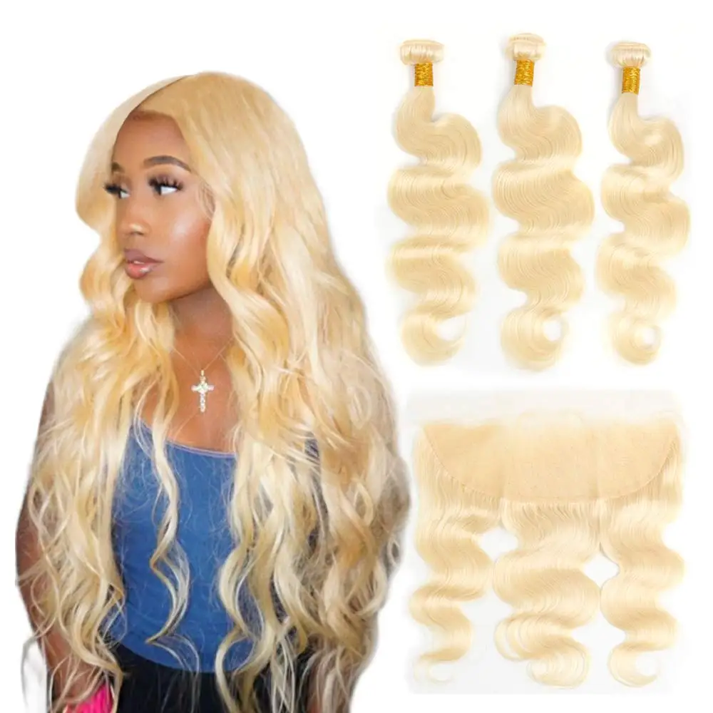 

Top quality pre plucked virgin hair 613 blond color swiss lace HD 13x4 13x6 lace frontal closure