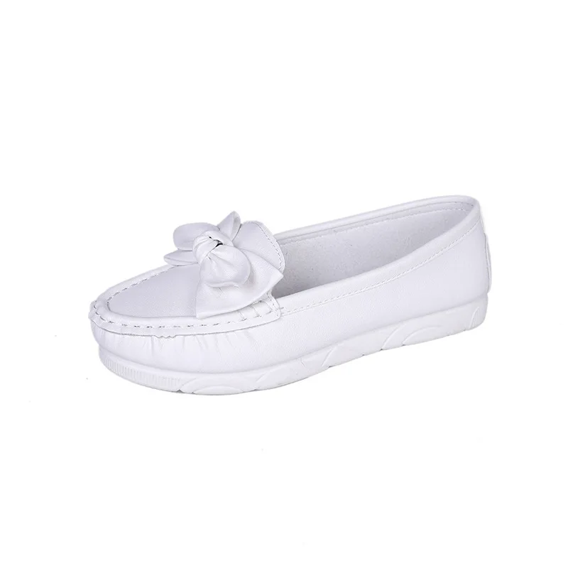 

In Stock Place The Order Directly Wholesale Leather Hospital White Nurse Shoes With Wedge Heels, 4 colors